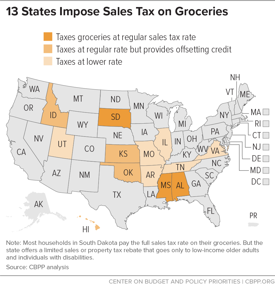 13 States Impose Sales Tax on Groceries Center on Budget and Policy